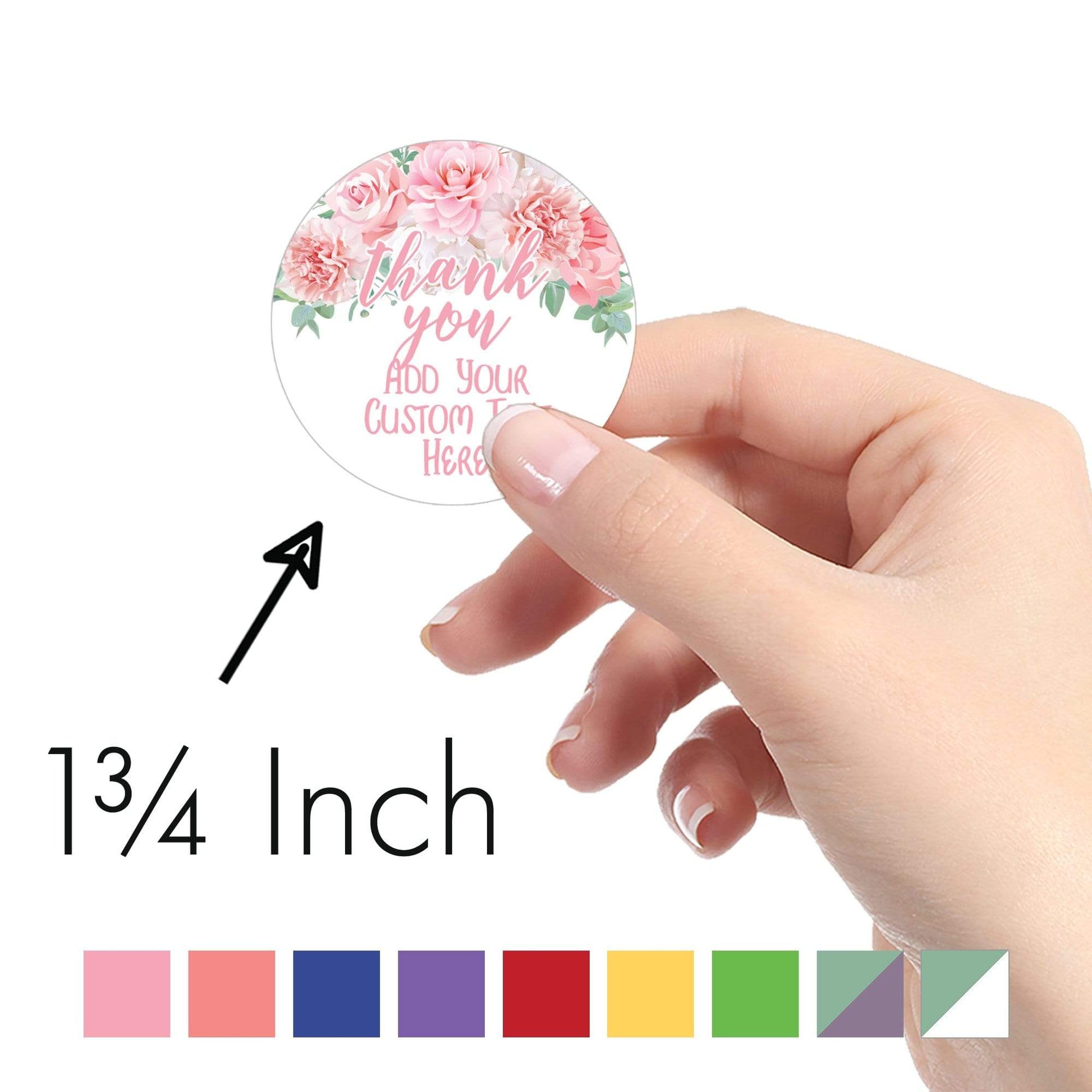 Personalized Thank You Circle Stickers - 40 Count