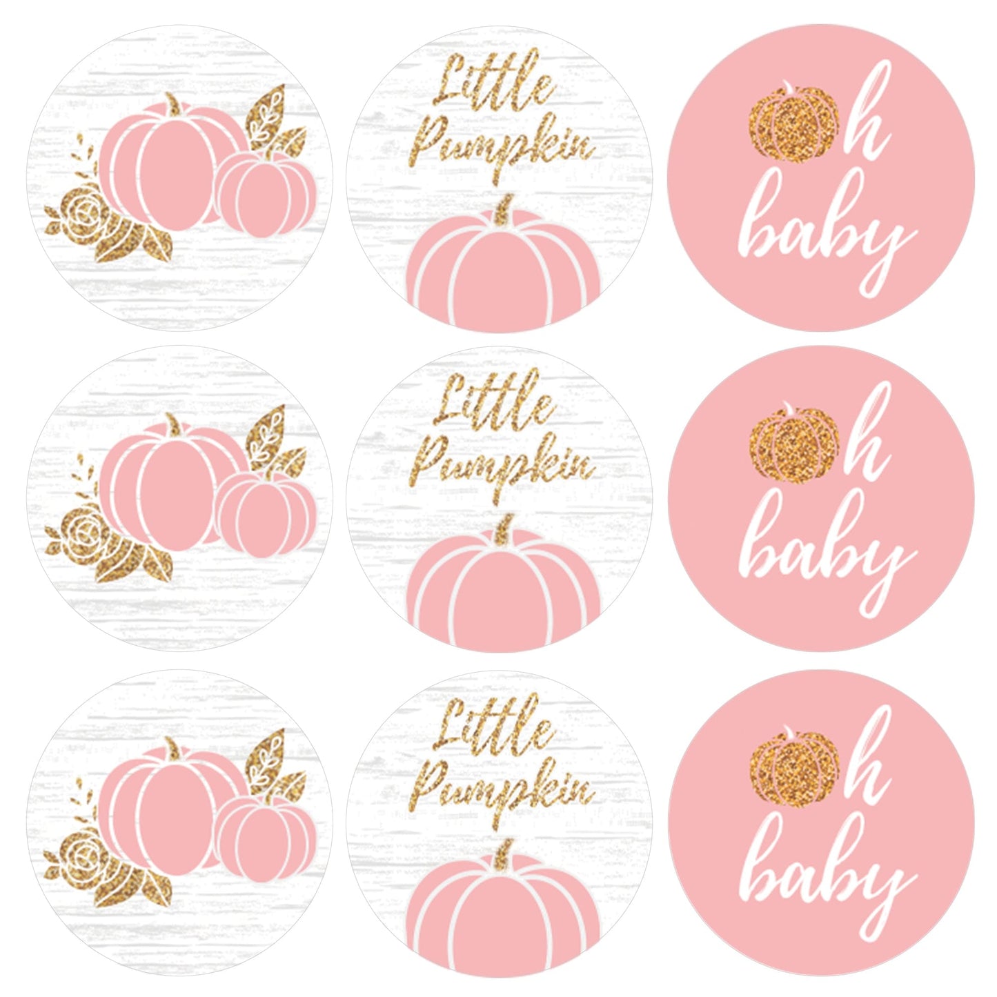 Pink and Gold Little Pumpkin Baby Shower Party Favor Stickers Girl Pumpkin Baby Shower Chocolate Kiss Candy Labels Fall Autumn