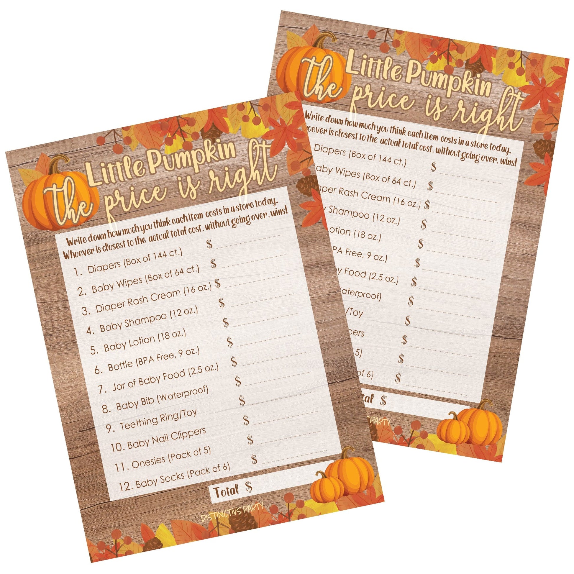 baby shower games pumpkin theme fall game themed personalized favors napkins the price is right guess due date boy lil fally cards under rustic pumpkins rights card party decorations nursery rhyme
