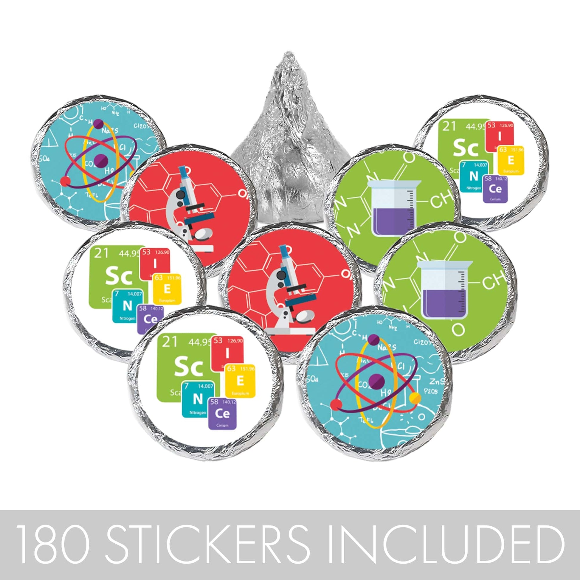 Science Party Favor Stickers - 180 Count