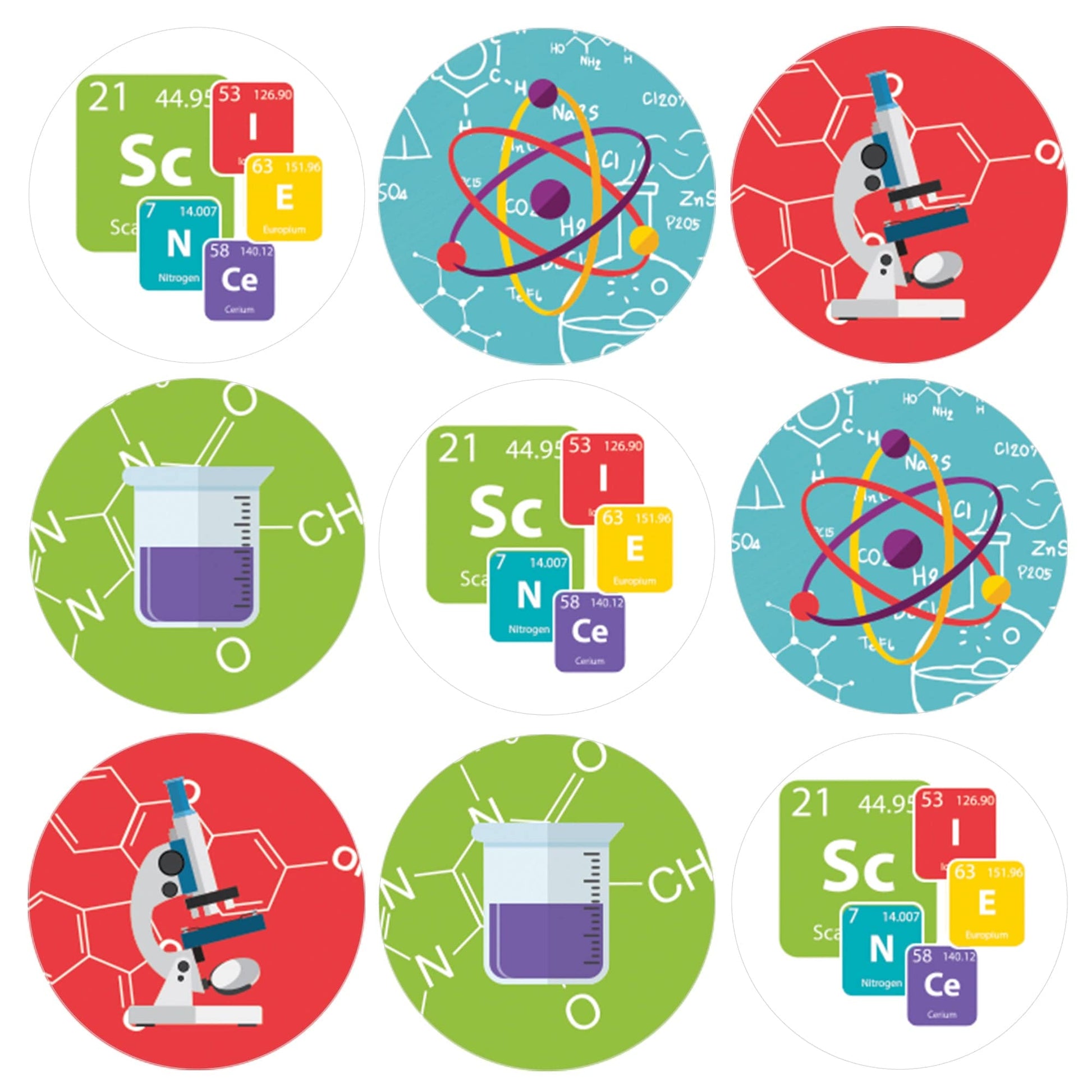 Science Theme Motivational Reward Stickers for Students - 1,080 Stickers