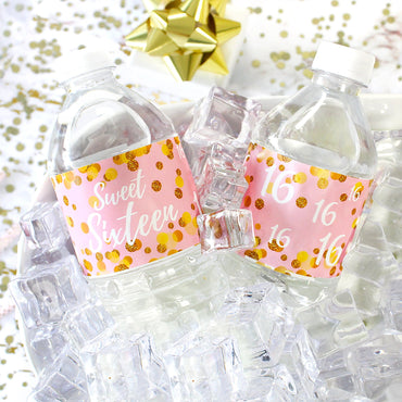 Make sure the Sweet 16 is one to remember with these beautiful water bottle labels!