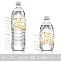 Make Your Sweet 16 Party Shine with These White and Gold Water Bottle Labels - 24 Count