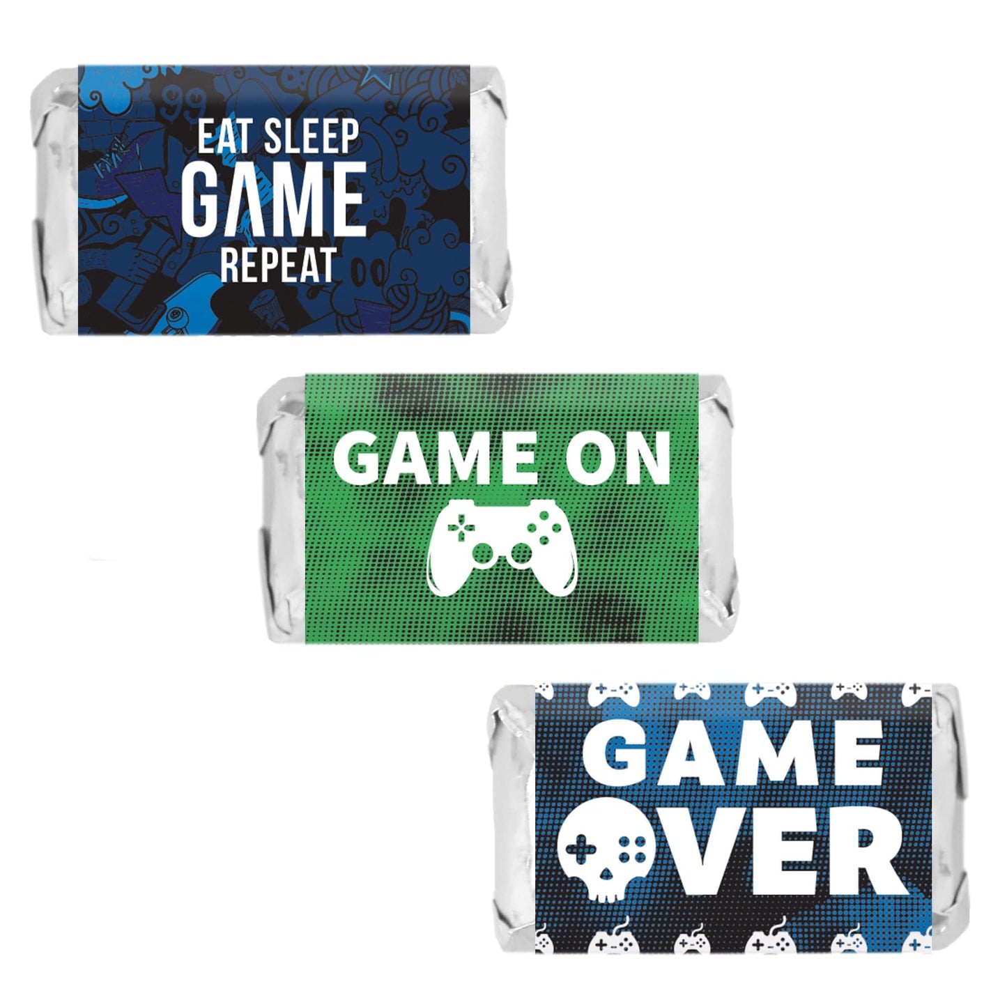 Video Gamer Birthday Party Mini Candy Bar Labels - 45 Stickers