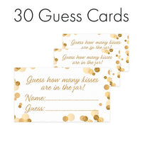 Extra Guess Cards ONLY (No Sign) White and Gold How Many Kisses Game