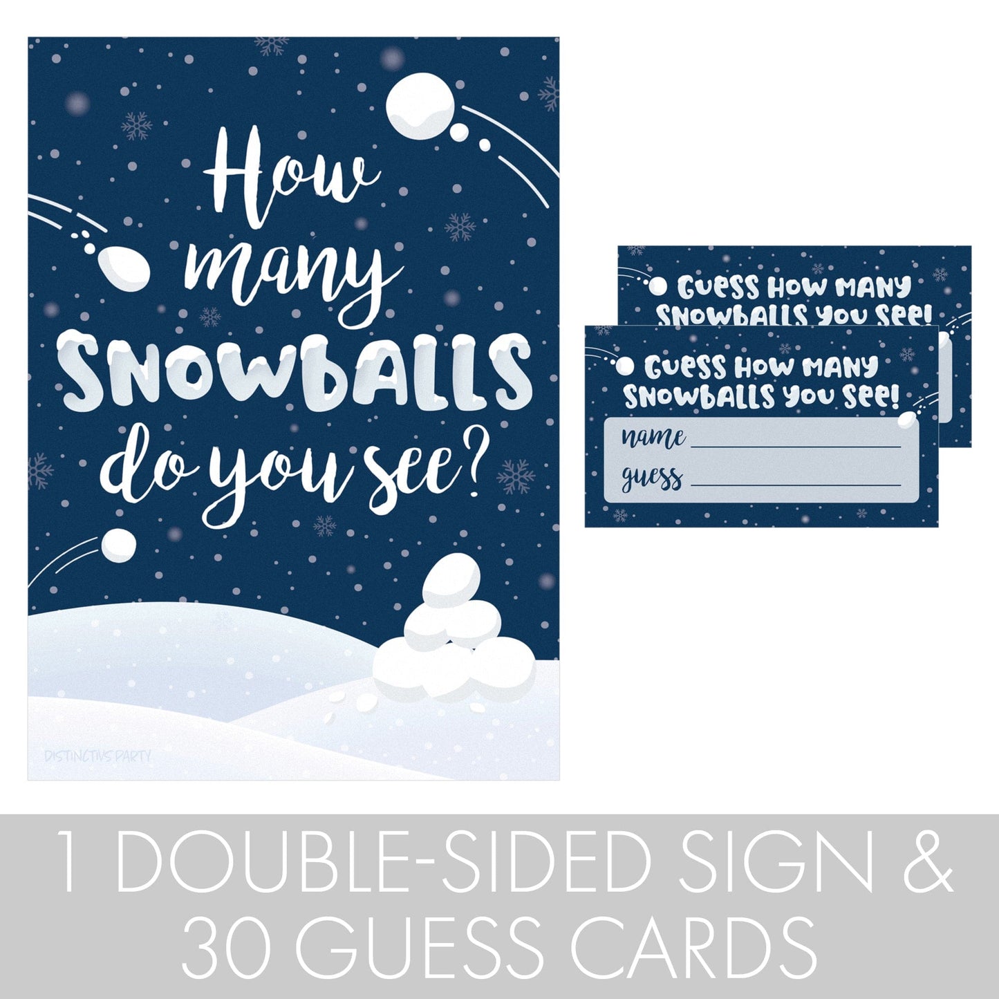 Winter Holiday Party Games - How Many Snowballs Holiday Guessing Game