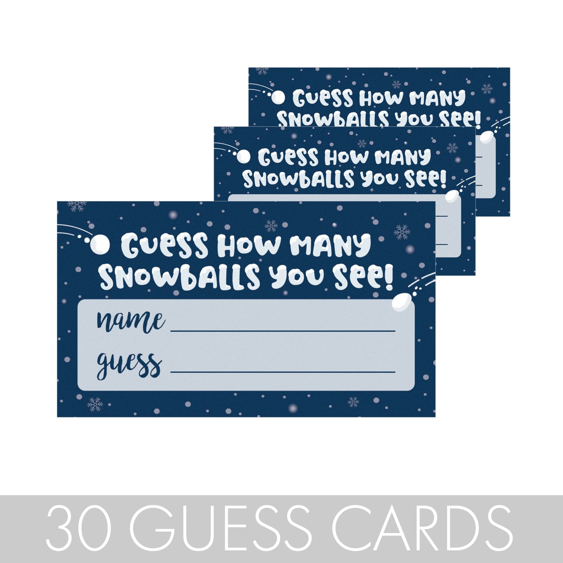 Winter Holiday Party Games - How Many Snowballs Holiday Guessing Game