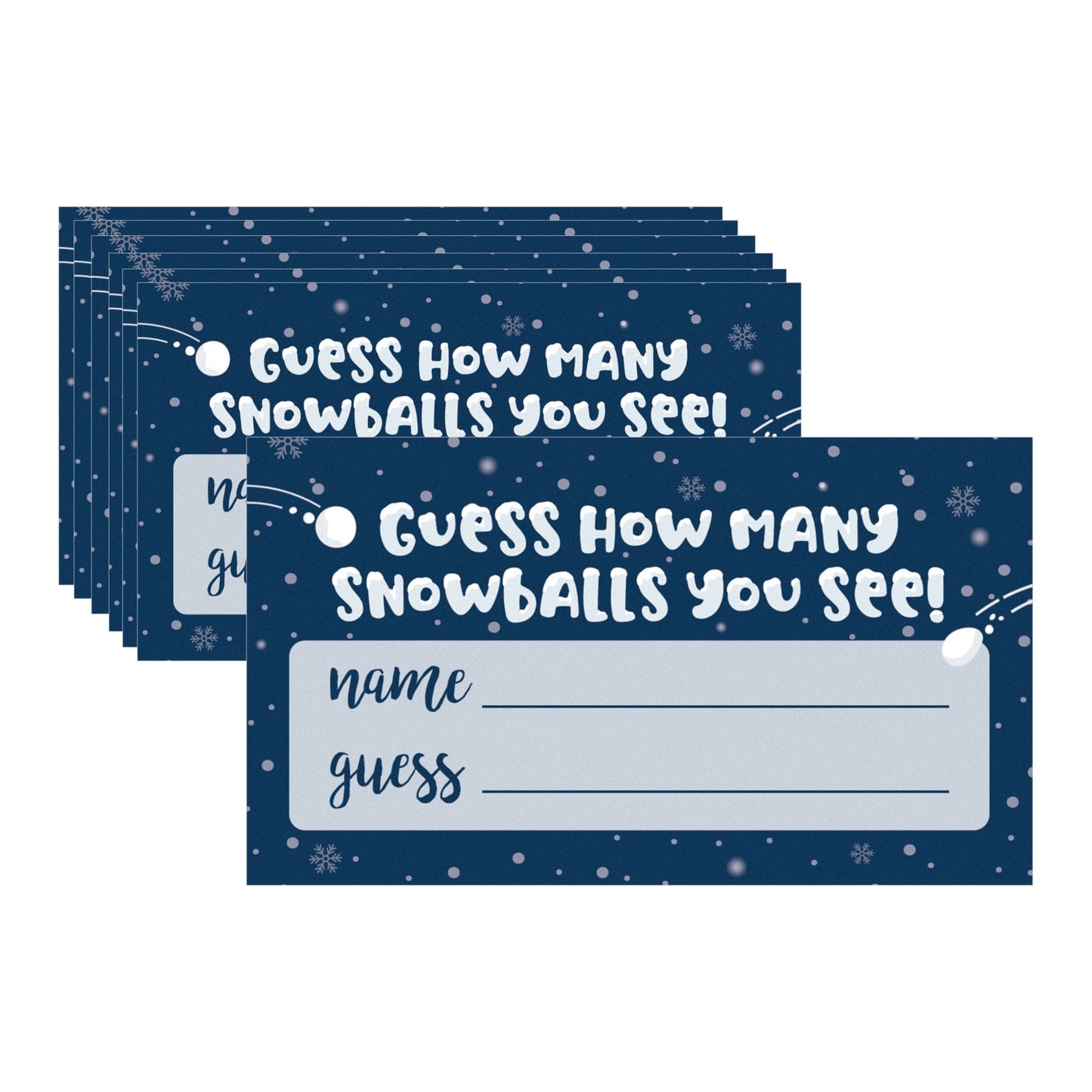 Extra Cards Winter Holiday Party Games - How Many Snowballs Holiday Guessing Game