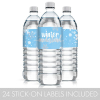 Make Winter Onederland 1st Birthday Special with these Water Bottle Labels - 24 Stickers (Blue)